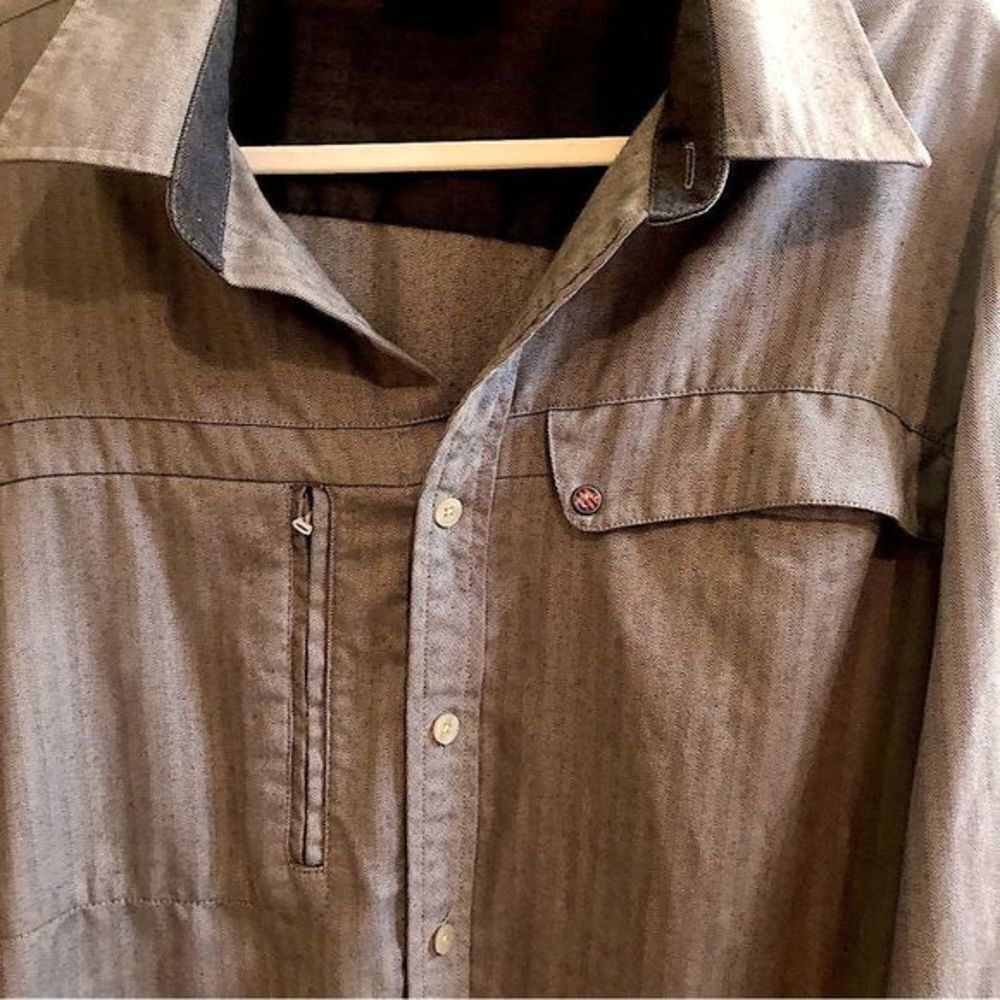 Oakley Mens‎ Casual Tactical Gray Convertible Sleeves Button Down - Picture 6 of 8